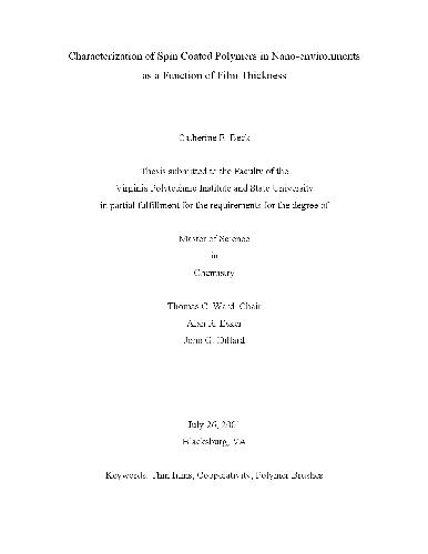 ﻿شناسایی پلیمرهای روکش چرخشی در محیط های نانو به عنوان تابعی از ضخامت لایه