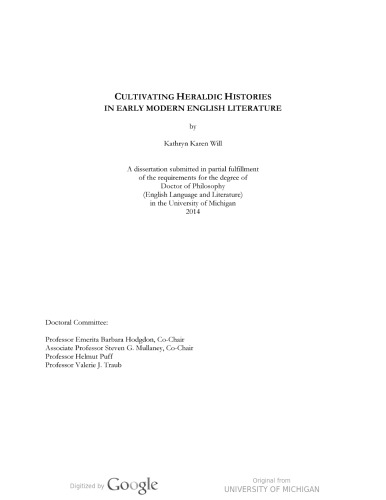 ﻿[پایان نامه] پرورش تاریخ های هرالدیک در ادبیات انگلیسی مدرن اولیه