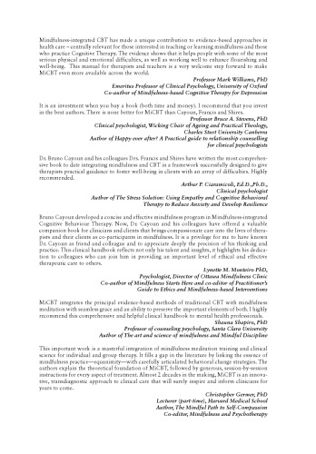 ﻿کتابچه راهنمای بالینی رفتار درمانی شناختی متشکل از ذهن آگاهی: یک راهنمای گام به گام برای درمانگران