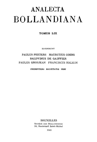 ﻿Analecta Bollandiana