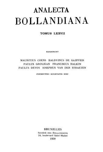 ﻿Analecta Bollandiana
