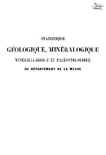 Geistique Statistique، mineralogique، metallurgique et paleontologique du département de la meuse