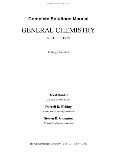 راهنمای راه حل های کامل: شیمی عمومی