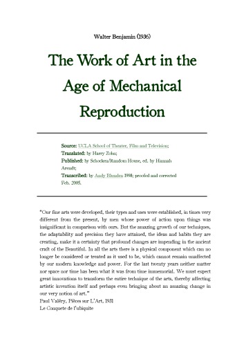 ﻿اثر هنری در عصر بازتولید مکانیکی