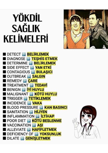 ﻿کلمات بهداشتی زبان Yök