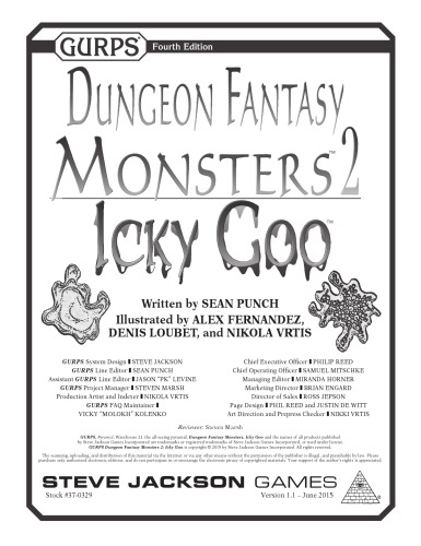 نسخه 4 GURPS. Dungeon Fantasy Monsters 2: Icky Goo