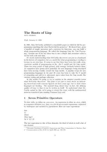 ﻿ریشه های LISP