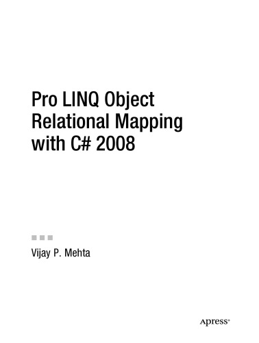 ﻿Pro LINQ Object Relational Mapping در سی شارپ 2008