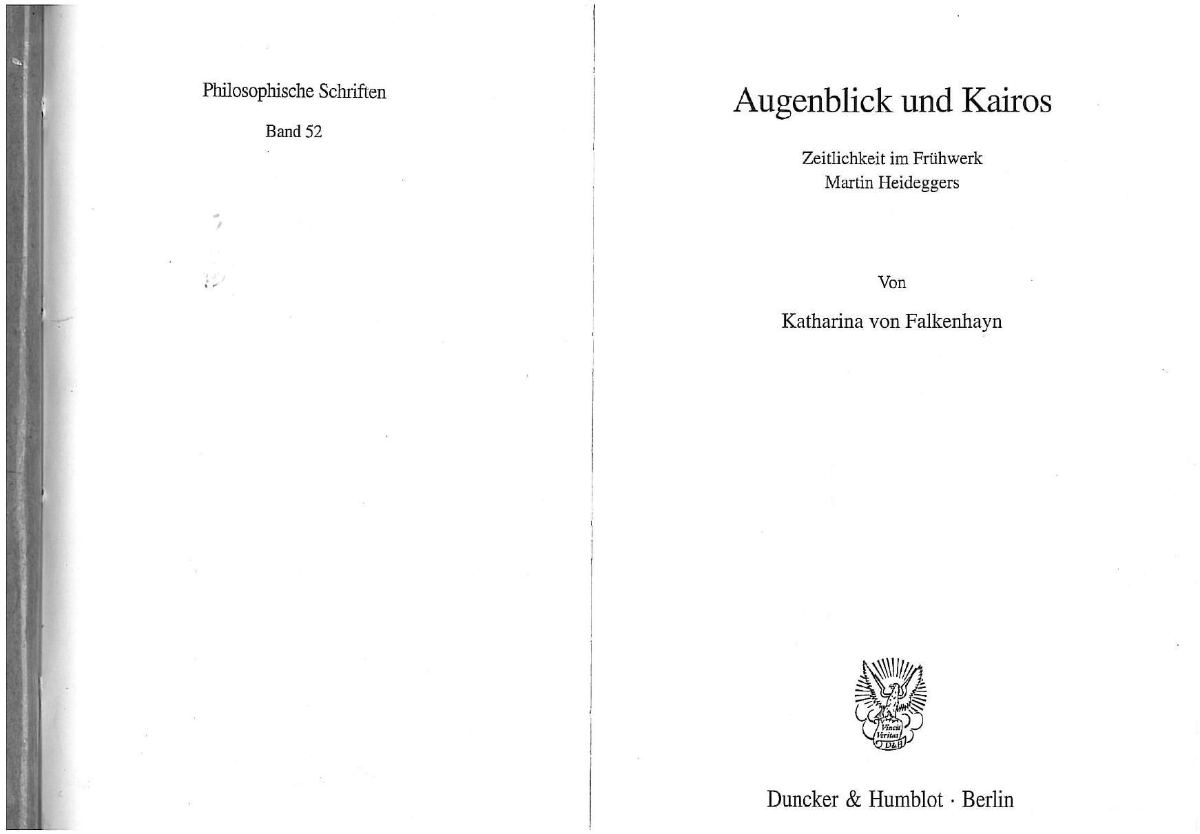 ﻿Moment and Kairos: Temporality in Fruḧwerk Martin Heidegger [پایان نامه]