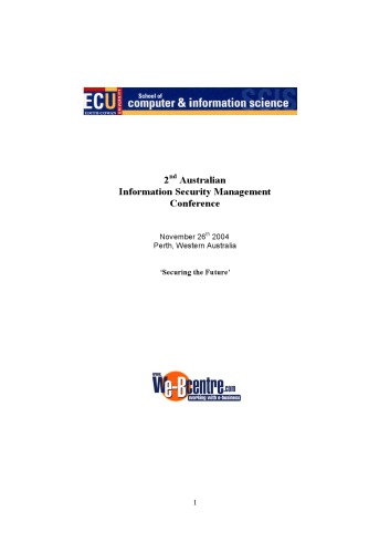 ﻿دومین کنفرانس مدیریت امنیت اطلاعات استرالیا، 26 نوامبر 2004، پرت، استرالیای غربی: 