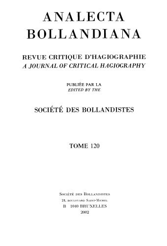 ﻿آنالکتا بولاندیانا. بررسی انتقادی هاژیوگرافی. مجله ای از هاژیوگرافی انتقادی