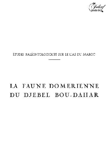 ﻿La faune domérienne du Jebel Bou-Dahar