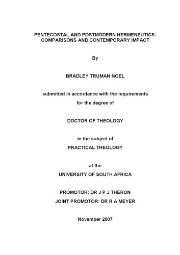 ﻿هرمنوتیک پنطیکاستی و پست مدرن: مقایسه و تأثیر معاصر
