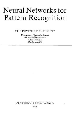 شبکه های عصبی برای تشخیص الگو