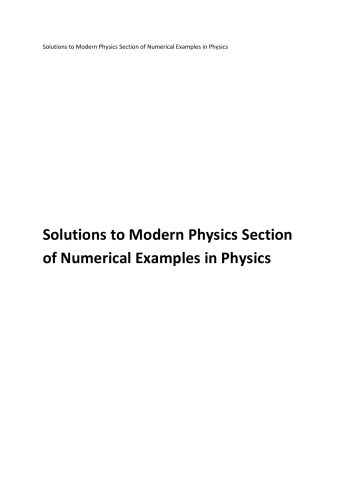 ﻿N N Ghosh Solutions Modern Physics برای مثالهای عددی در فیزیک برای IIT JEE و المپیادها