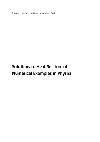 ﻿N N Ghosh Solutions Heat for مثالهای عددی در فیزیک