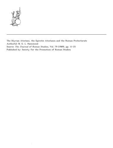 ﻿آتینتان های ایلیاتی، آتینتان های اپیروتیک و حمایت روم