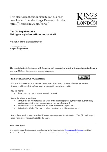 ﻿اوروسیوس انگلیسی قدیمی: نوشتن تاریخ آنگلوساکسون جهان