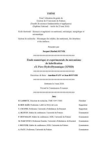 ﻿مطالعه عددی و تجربی مکانیزم روانکاری eX-Poro-HydroDynamic