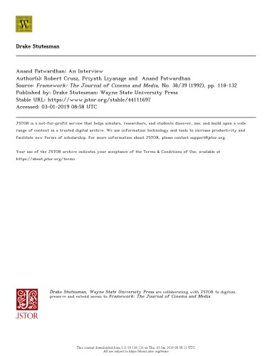 ﻿آناند پاتواردهان: یک مصاحبه