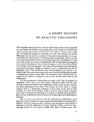 ﻿تاریخچه ای کوتاه از فلسفه تحلیلی