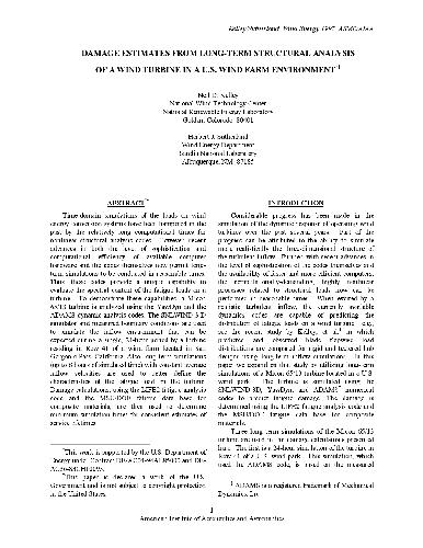 Analysis Of A Wind Turbine