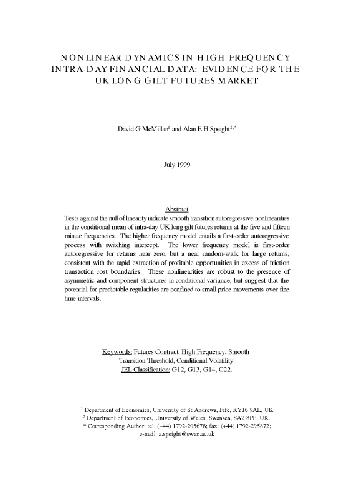﻿دینامیک غیرخطی در داده های مالی درون روز با فرکانس بالا