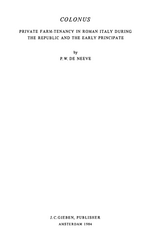 ﻿کولونوس: مزرعه-اجاره خصوصی در ایتالیای رومی در دوران جمهوری و اوایل سلطنت