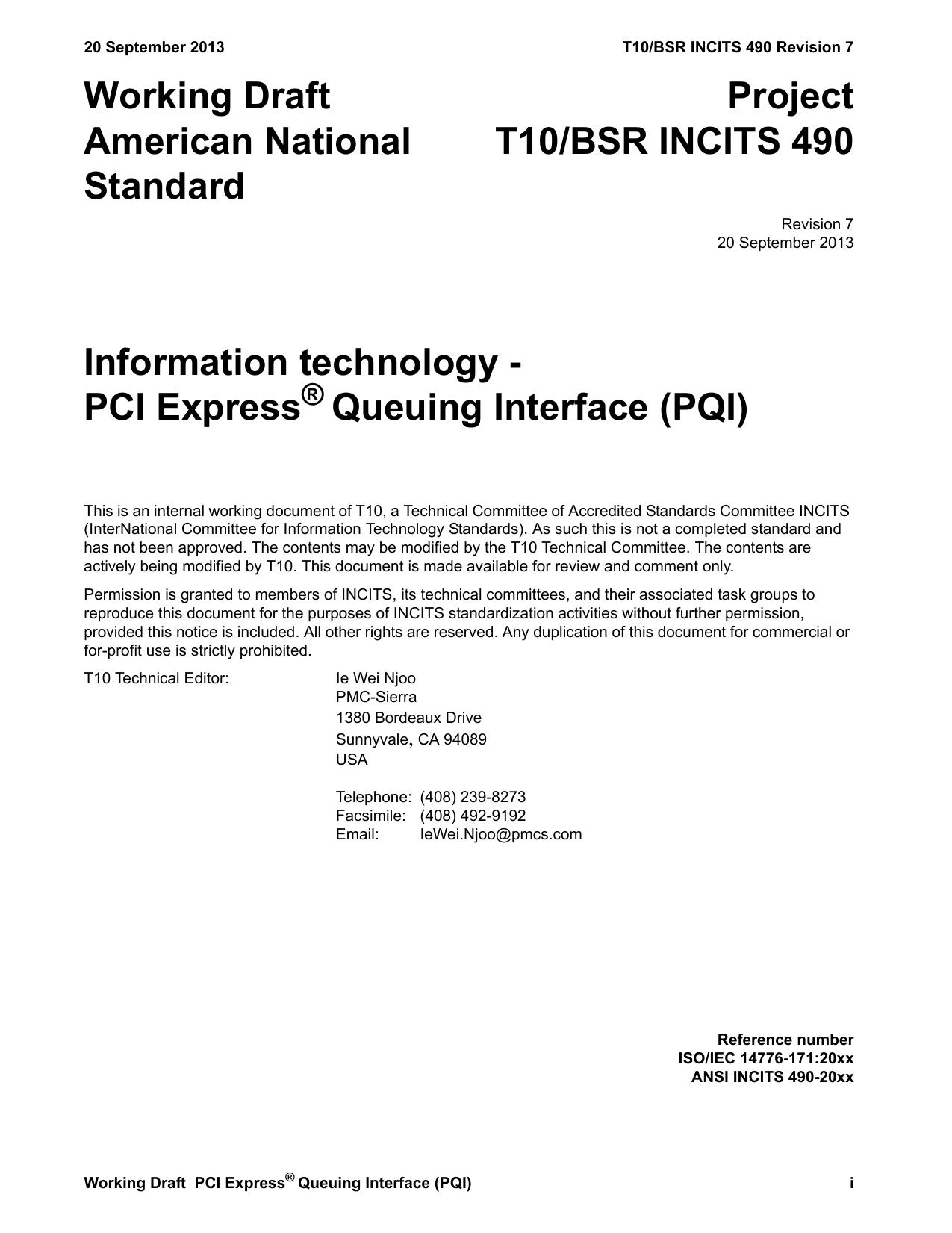 ﻿SCSI - رابط صف PCI Express (PQI r07)