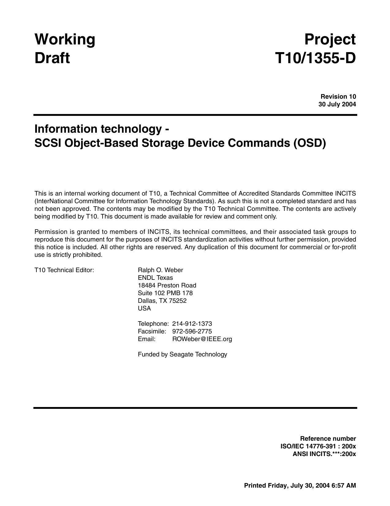 ﻿دستورات دستگاه ذخیره سازی مبتنی بر شی SCSI (OSD r10)