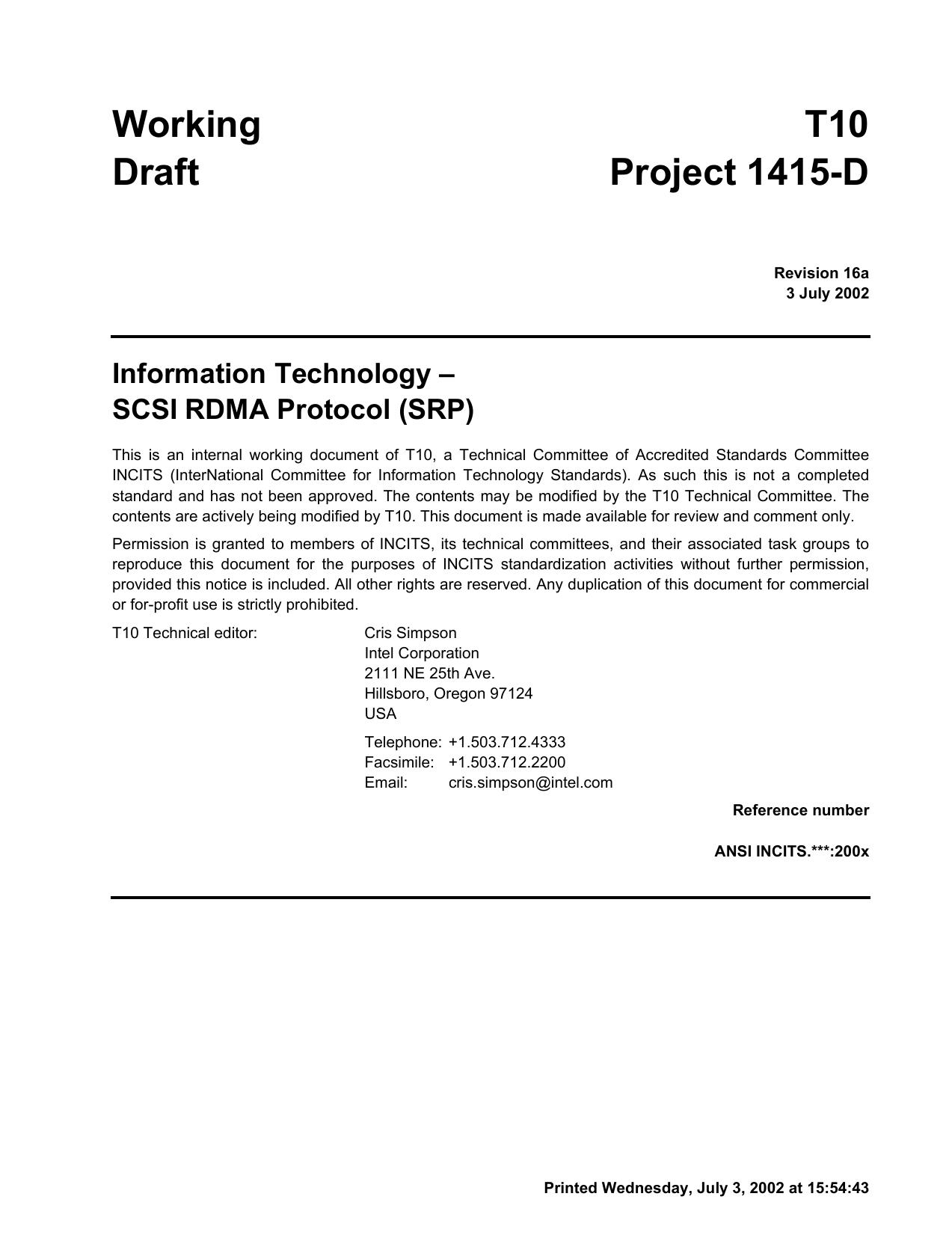 ﻿پروتکل SCSI RDMA (SRP r16a)