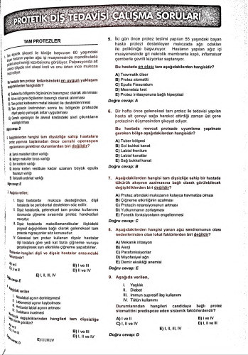 ﻿سوالات مطالعه دندانپزشکی پروتز