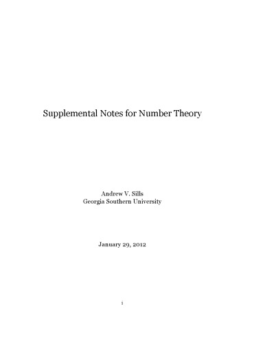 ﻿یادداشت های تکمیلی برای نظریه اعداد