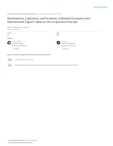 ﻿توسعه ، سرمایه داری و سوسیالیسم: رویارویی مارکسی با ایده های رابیندرانات تاگور در مورد اصل همکاری