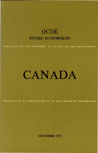 ﻿OCDE ETUDES ECONOMIQUES CANADA