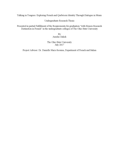 ﻿صحبت کردن به زبان ها: کشف هویت فرانسوی و کبکویی از طریق گفتگو در موسیقی