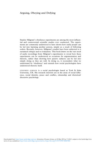 ﻿بحث، اطاعت و سرپیچی: دیدگاه بلاغی در مورد آزمایشات اطاعت استنلی میلگرام