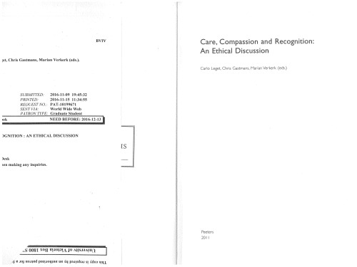 ﻿مراقبت، شفقت و شناخت: یک بحث اخلاقی