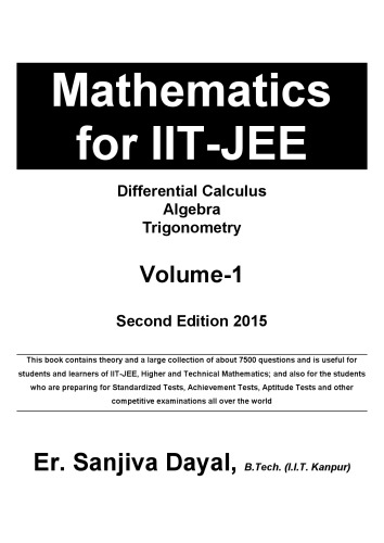 ﻿ریاضیات برای IIT JEE اصلی و پیشرفته دیفرانسیل دیفرانسیل جبر مثلثات Sanjiva Dayal IIT Kanpur