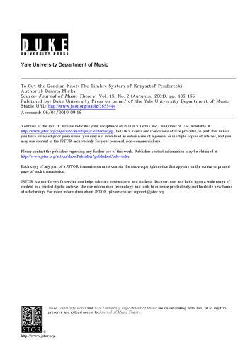 ﻿برای بریدن گره گوردی: سیستم تامبر کریستوف پندرسکی