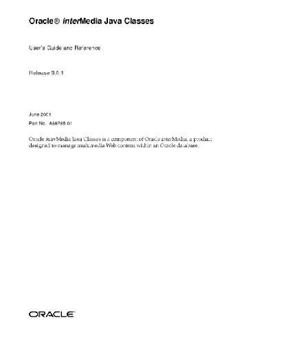 راهنمای و مرجع کاربر کلاس (Oracle A88785-01) (2001) (نسخه 9 9 1) (498s)