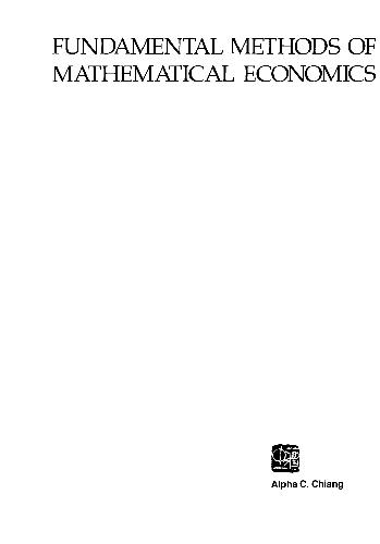 روش های بنیادی اقتصاد ریاضی