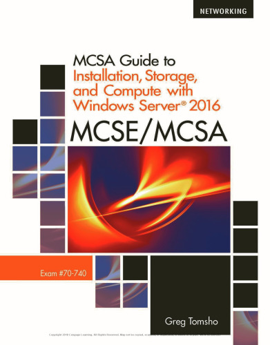 ﻿راهنمای McSa برای نصب، ذخیره سازی و محاسبه با Microsoft Windows Server016, Exam 70-740