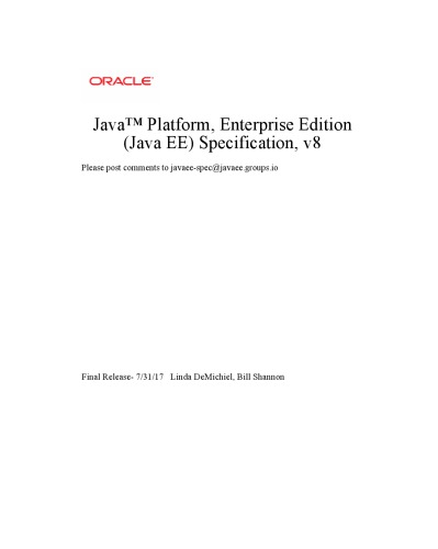 ﻿Java ™ Platform، Enterprise Edition (Java EE) مشخصات 8.0