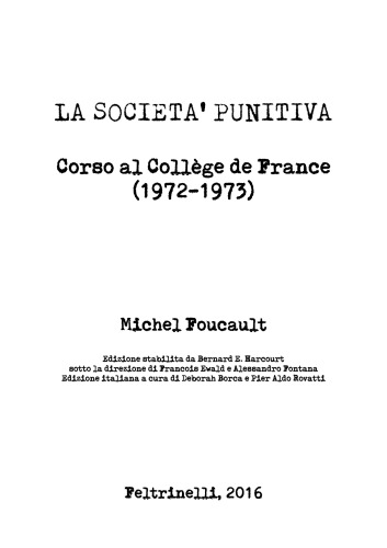 ﻿جامعه تنبیهی (دوره در کالج دو فرانس، 1972-1973)