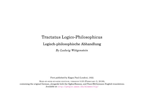 ﻿Tractatus Logico-Philosophicus / رساله منطقی-فلسفی