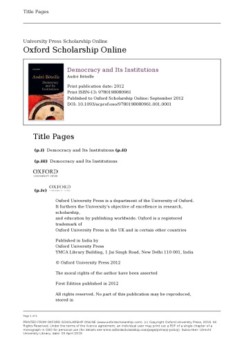 ﻿دموکراسی و نهادهای آن