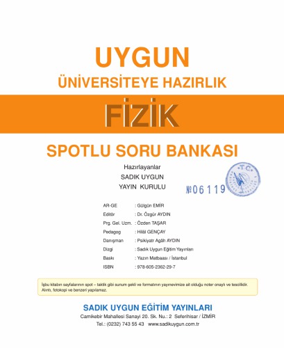 ﻿بانک سوالات فیزیک TYT Sadık Uygun