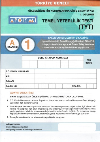 ﻿انتشارات APOTEMY در ترکیه TYT-1