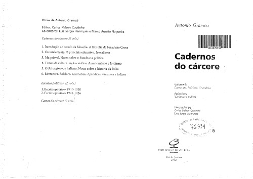 ﻿دفترچه های زندان، جلد. 6: ادبیات. فرهنگ عامه. گرامر